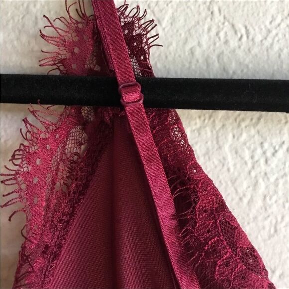 Red camisole velvet y2k raw lace hem fairycore witchy witchcore darkfairy - Picture 6 of 7